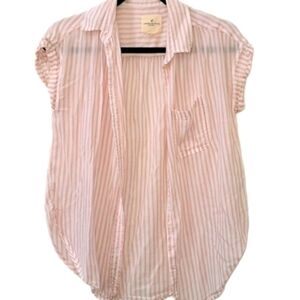 AEO American Eagle striped blouse rose XS